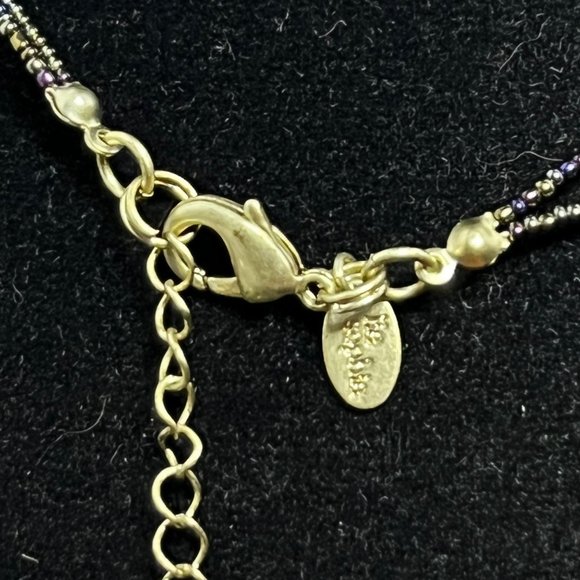 Vintage Lia Sophia Gold Tone Double Strand Jadeite And Seed Bead Necklace (2578) - Picture 6 of 6